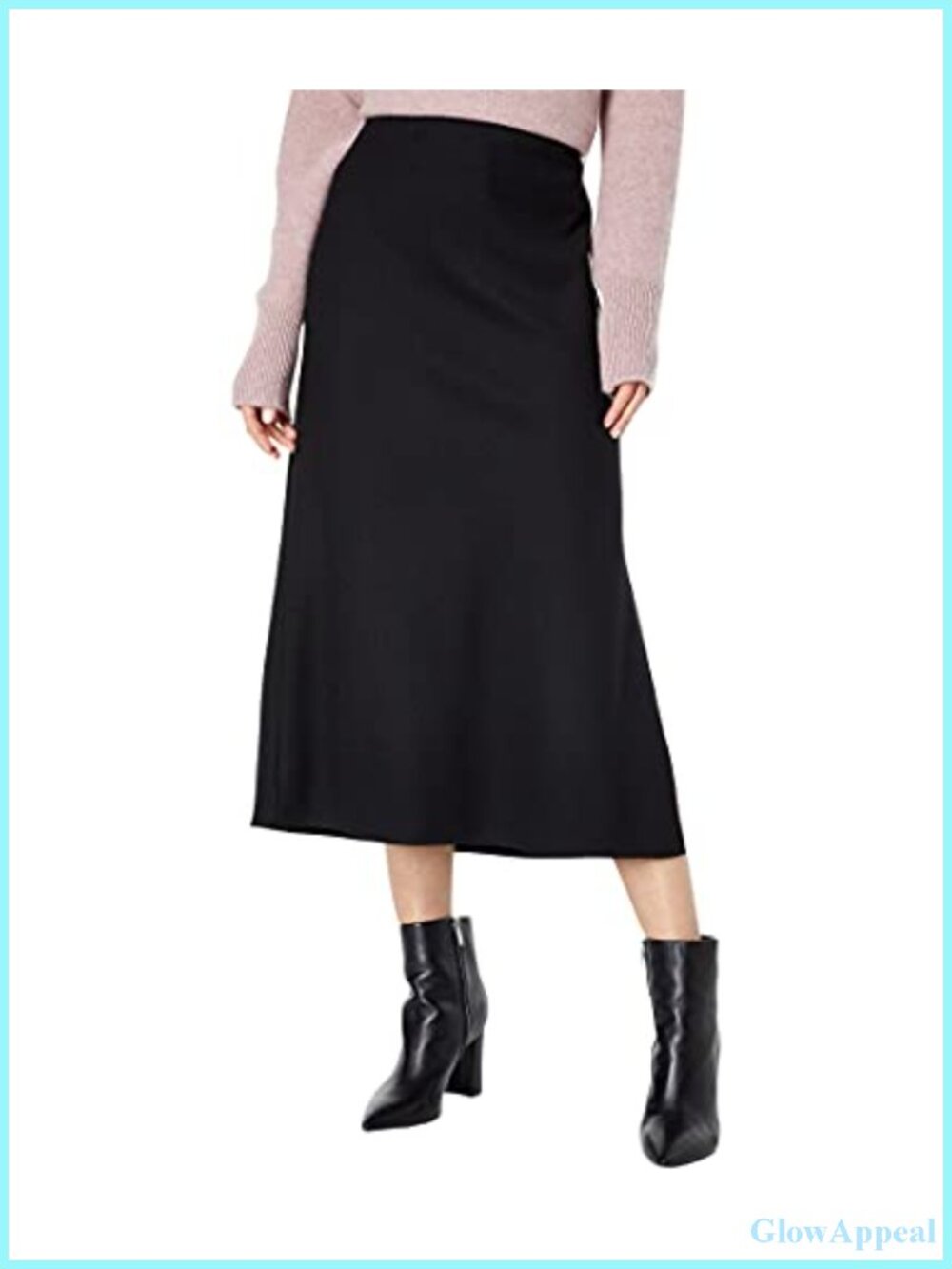 Wool Blend Slip Skirt with Side Slit and Invisible Zipper